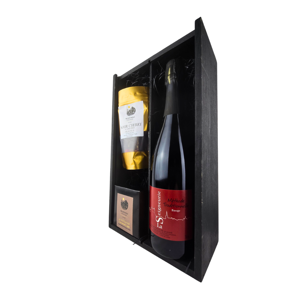 Sparkling Loire Red with Luxury Chocolates in Gift Box
