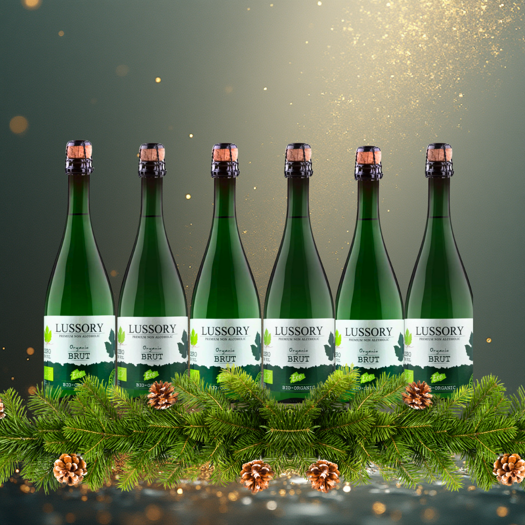 Lussory Alcohol Free Vegan and Organic Free Sparkling 6 Bottle Case