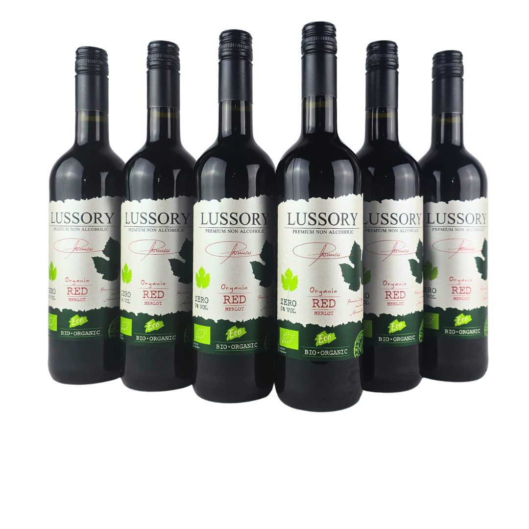 Lussory Merlot Alcohol-Free Red Wine — Case of 6 (0.0% ABV)