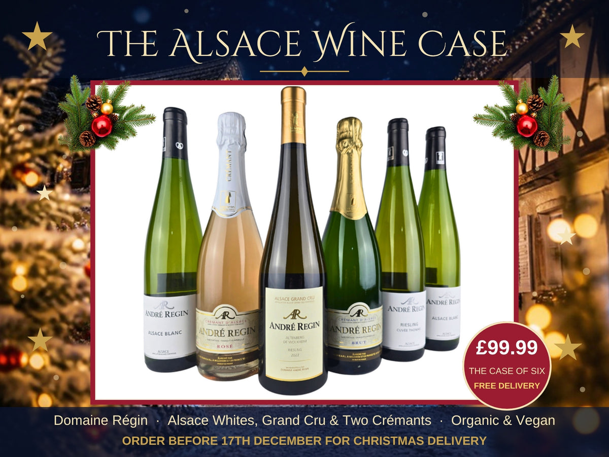 Alsace Wine Discovery Christmas case - six Domaine Régin organic Alsace wines and Crémants, £99.99 with free delivery