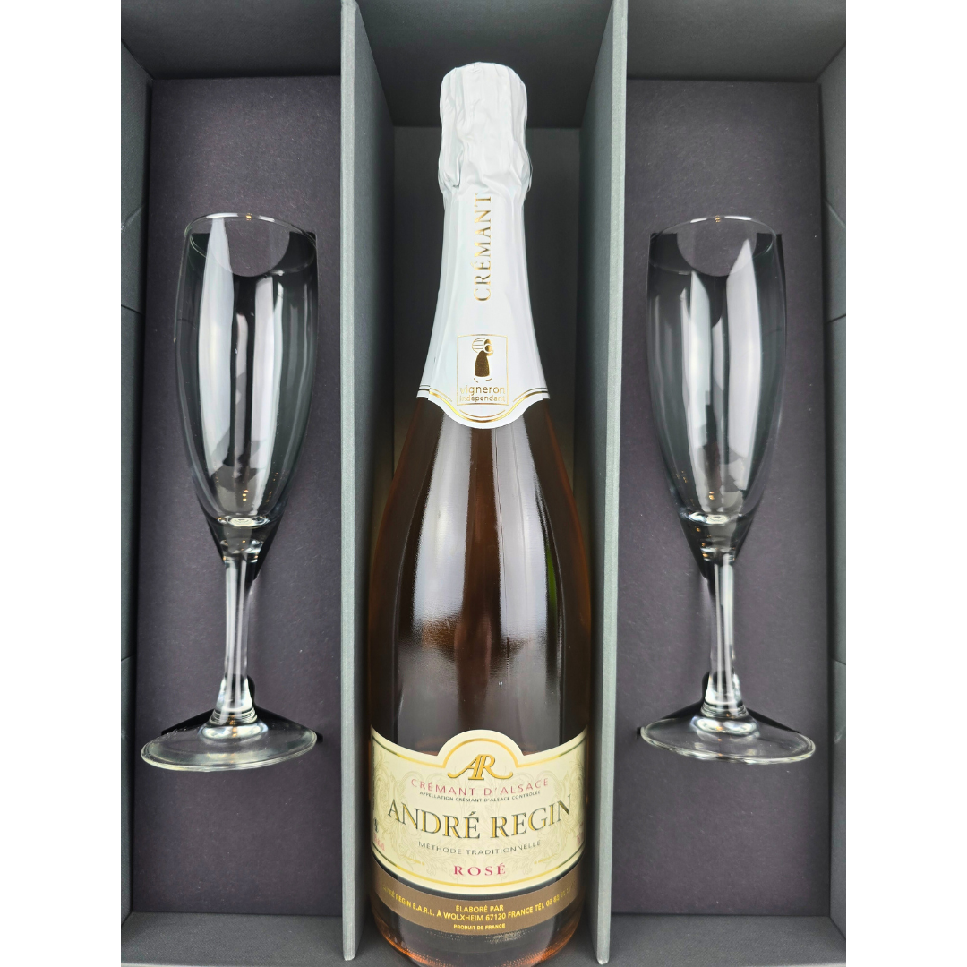 Crémant D'Alsace Sparkling Gift Set with Glasses