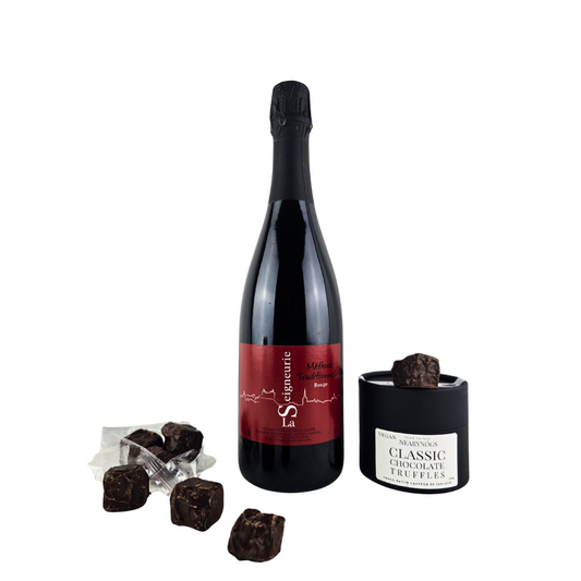 Loire Sparkling Red with Chocolate Truffles Organic & Vegan