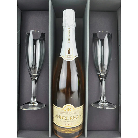 Crémant D'Alsace Sparkling Gift Set with Glasses - Absolute Organic Wine