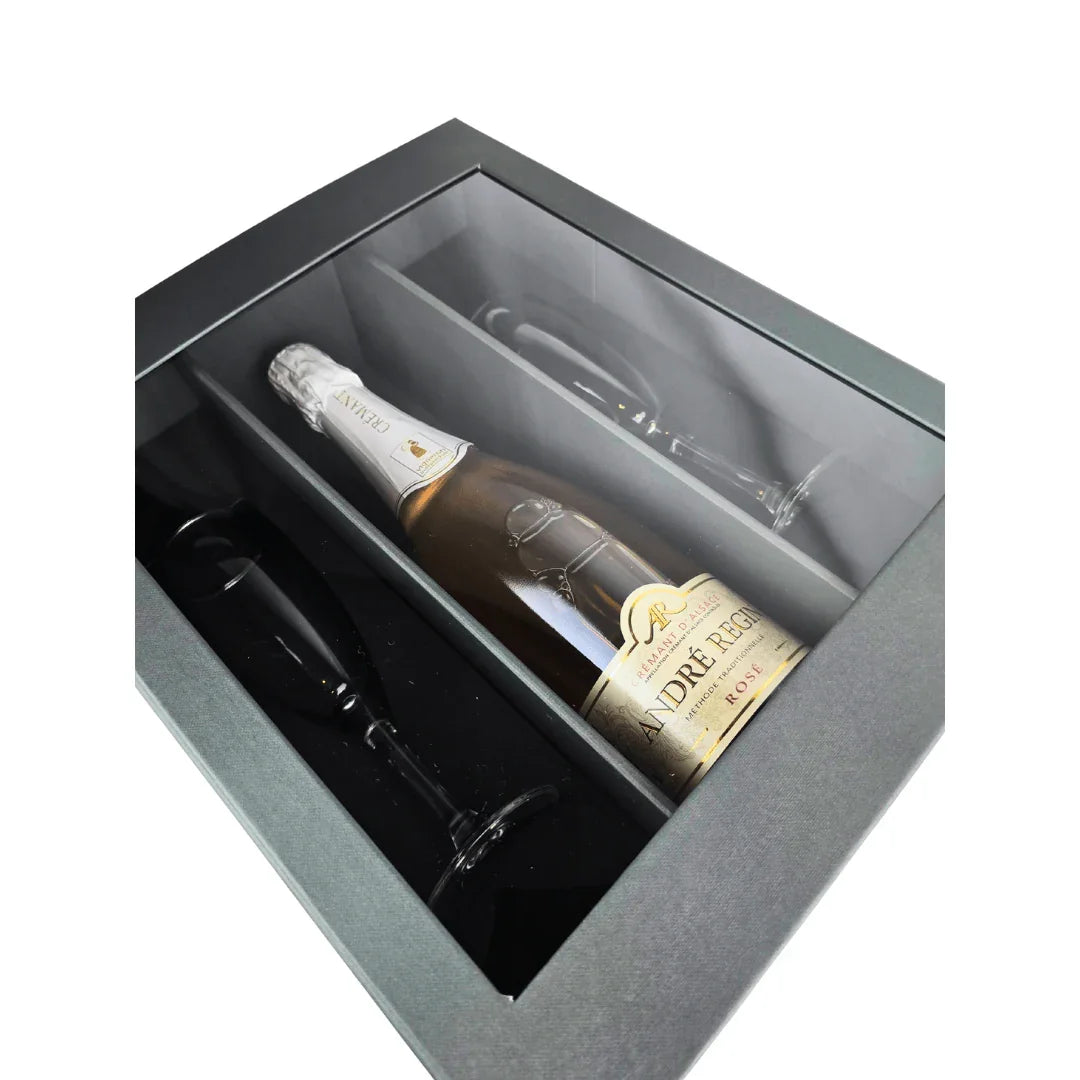 Crémant D'Alsace Sparkling Gift Set with Glasses - Absolute Organic Wine