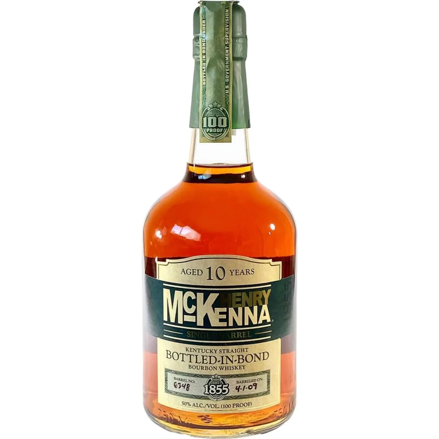 Henry McKenna Single Barrel 10 Year Old Bourbon Whiskey, Kentucky, USA - Absolute Organic Wine