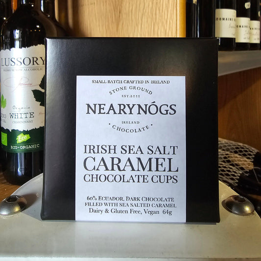 Nearynógs, Irish Sea Salt Chocolate Caramel Cups - Vegan - Absolute Organic Wine