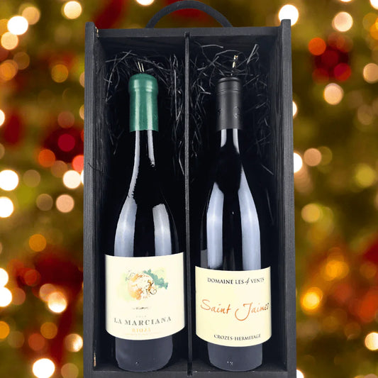 "Organic Elegance Duo: Rioja Grenache & Crozes - Hermitage Gift Set" - Absolute Organic Wine
