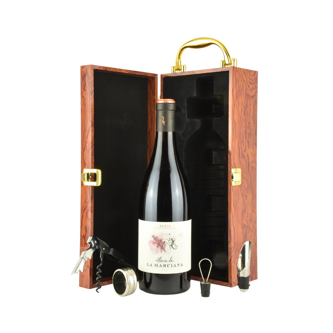 Alma de la Marciana 2021 Organic & vegan Rioja Red Wine Gift Box with Accessories - www.absoluteorganicwine.com