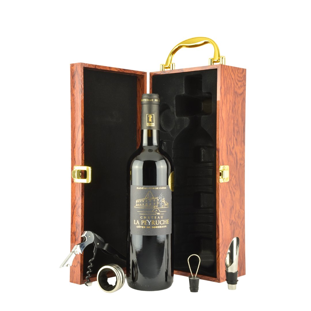 Château La Peyruche Fût de Chêne, Organic & Vegan Red Wine Gift Box with Accessories - www.absoluteorganicwine.com
