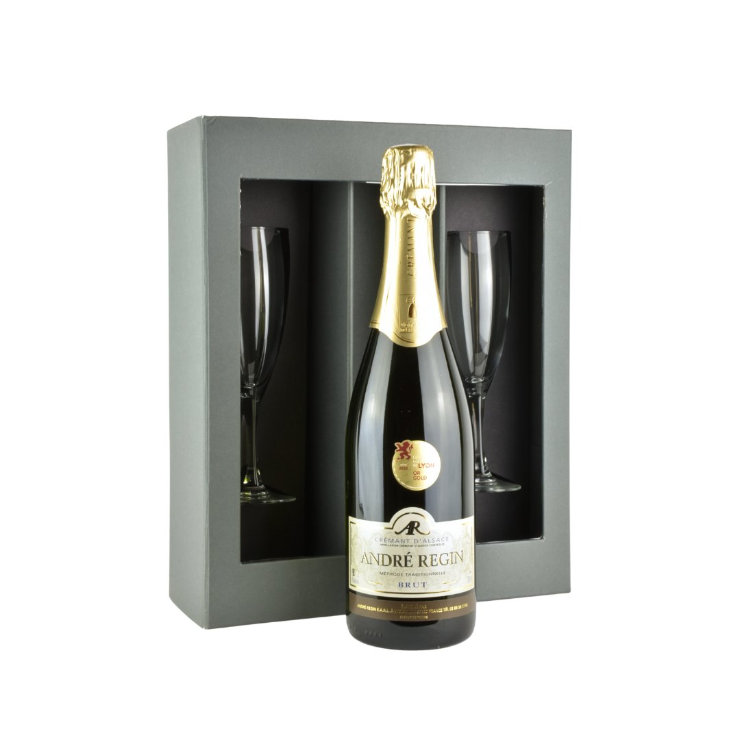 Crémant D'Alsace Gift Set with two Glasses - www.absoluteorganicwine.com