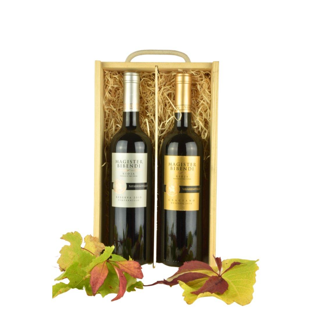 Rioja Reserva Organic Wine 2 bottle Gift Set in Wood - www.absoluteorganicwine.com