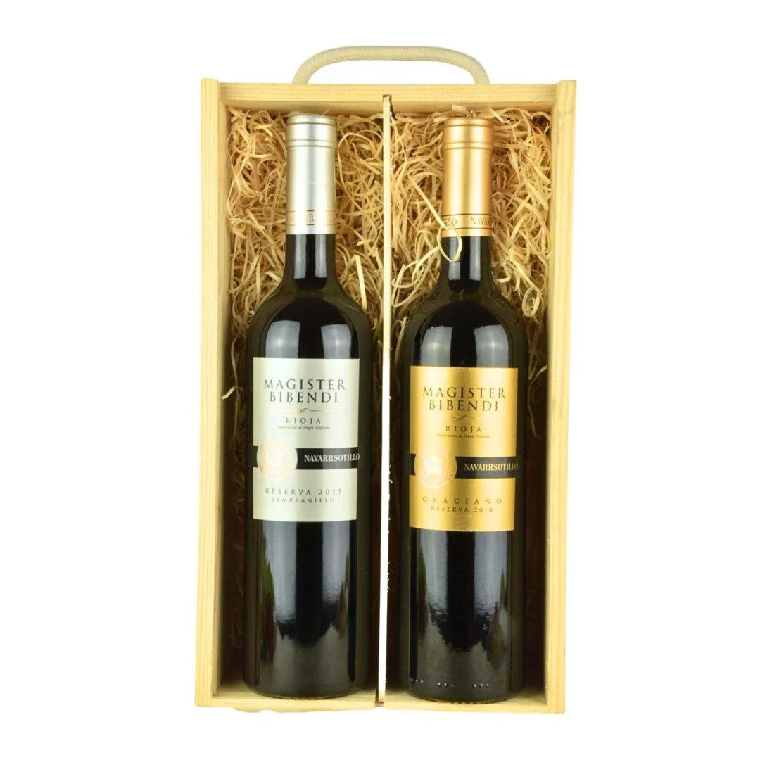 Rioja Reserva Organic Wine 2 bottle Red Gift Set in Wood - Absolute Organic Wine